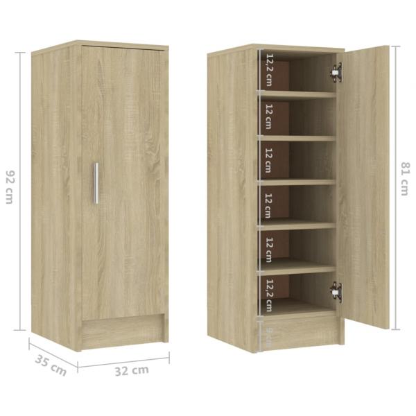 Schuhschrank Sonoma-Eiche 32x35x92 cm Holzwerkstoff