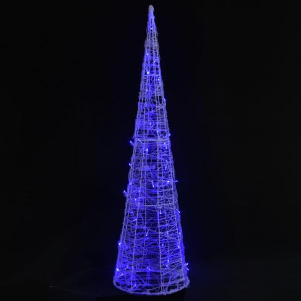 LED-Kegel Acryl Weihnachtsdeko Pyramide Blau 90 cm