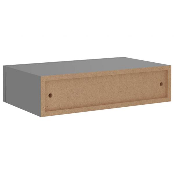 Wandregale mit Schubladen 2 Stk. Grau 40x23,5x10 cm MDF