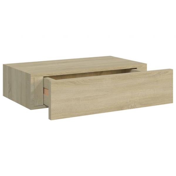 Wandregal mit Schublade Eichen-Optik 40x23,5x10 cm MDF