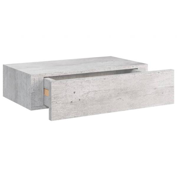 Wandregale mit Schubladen 2 Stk. Betongrau 40x23,5x10 cm MDF