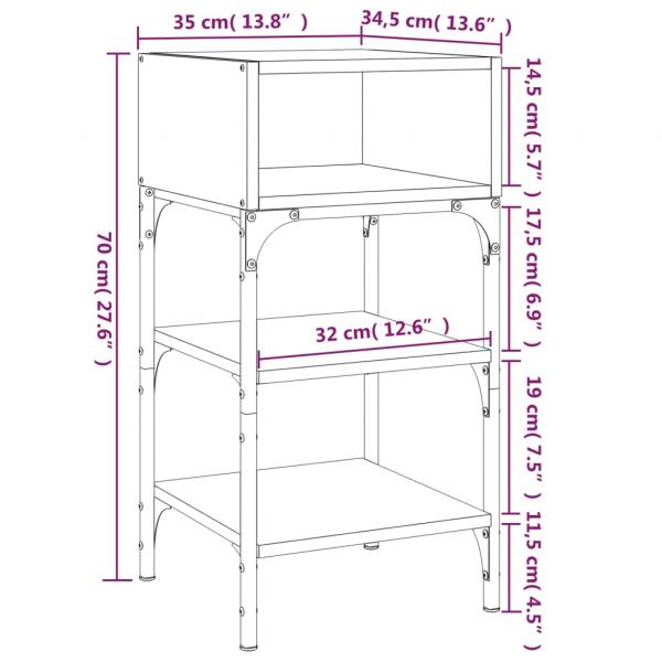 Nachttische 2Stk. Braun Eichen-Optik 35x34,5x70cm Holzwerkstoff