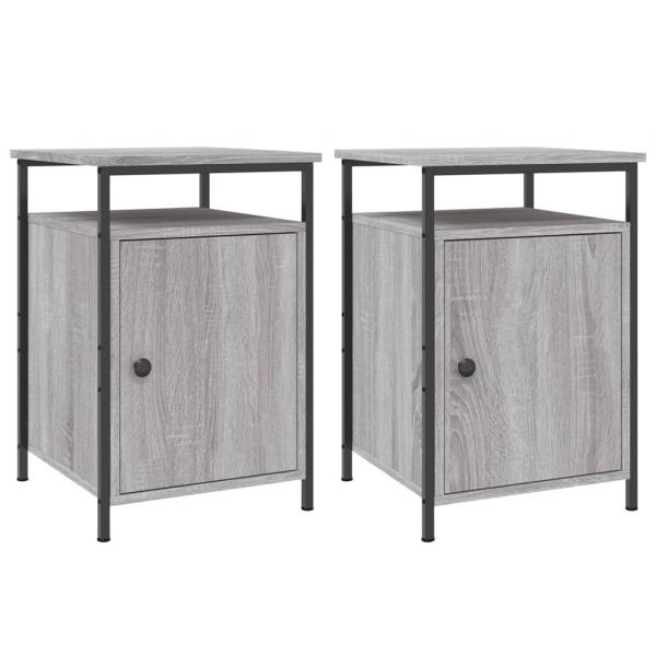 Nachttische 2 Stk. Grau Sonoma 40x42x60 cm Holzwerkstoff