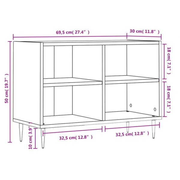 TV-Schrank Braun Eichen-Optik 69,5x30x50 cm Holzwerkstoff