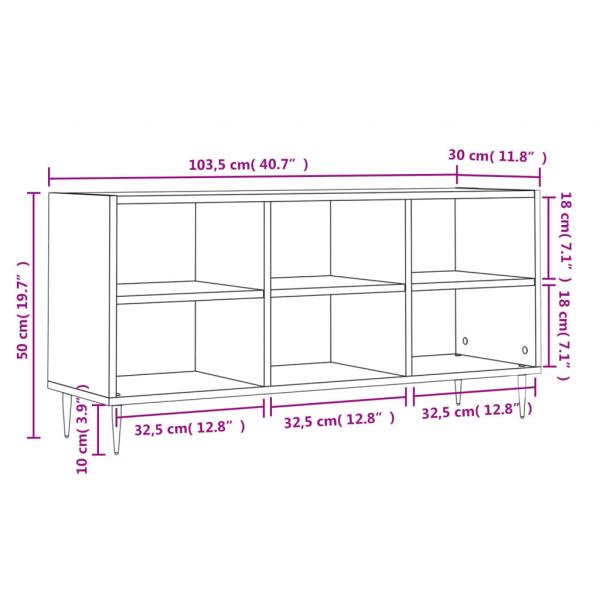 TV-Schrank Schwarz 103,5x30x50 cm Holzwerkstoff