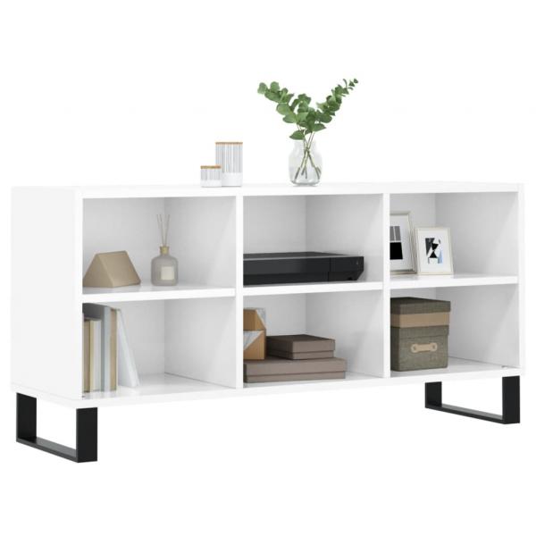 TV-Schrank Hochglanz-Weiß 103,5x30x50 cm Holzwerkstoff