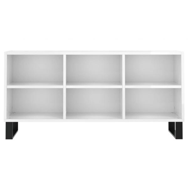 TV-Schrank Hochglanz-Weiß 103,5x30x50 cm Holzwerkstoff