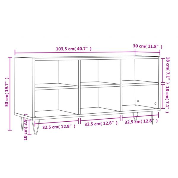 TV-Schrank Betongrau 103,5x30x50 cm Holzwerkstoff