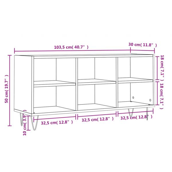 TV-Schrank Schwarz 103,5x30x50 cm Holzwerkstoff