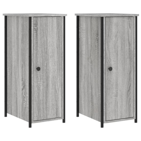 Nachttische 2 Stk. Grau Sonoma 32x42x80 cm Holzwerkstoff