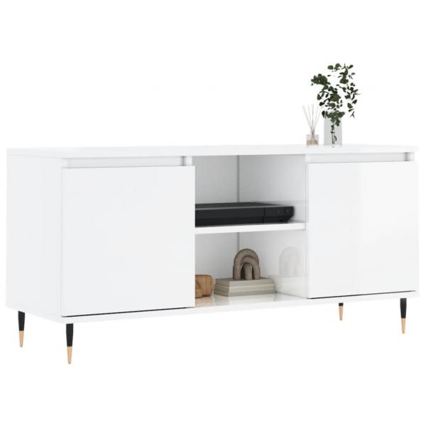 TV-Schrank Hochglanz-Weiß 104x35x50 cm Holzwerkstoff