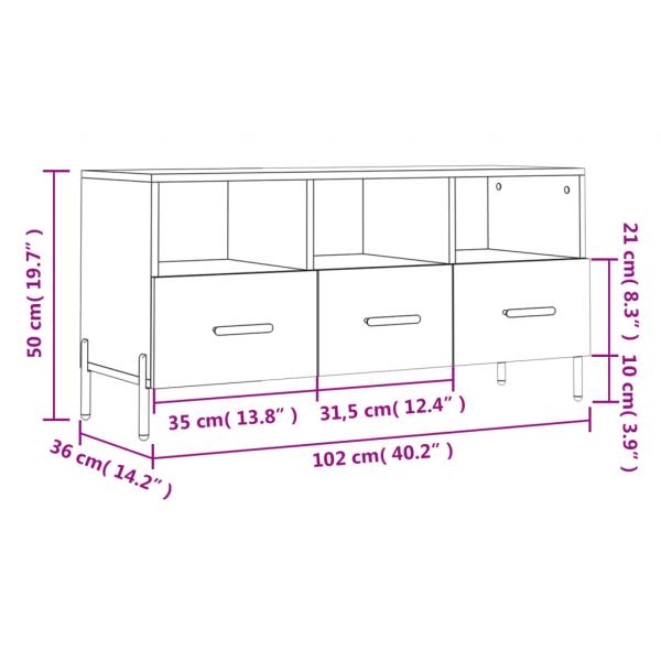 TV-Schrank Betongrau 102x36x50 cm Holzwerkstoff