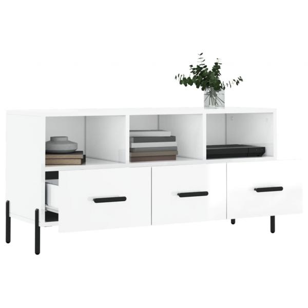 TV-Schrank Hochglanz-Weiß 102x36x50 cm Holzwerkstoff