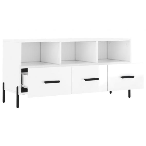 TV-Schrank Hochglanz-Weiß 102x36x50 cm Holzwerkstoff