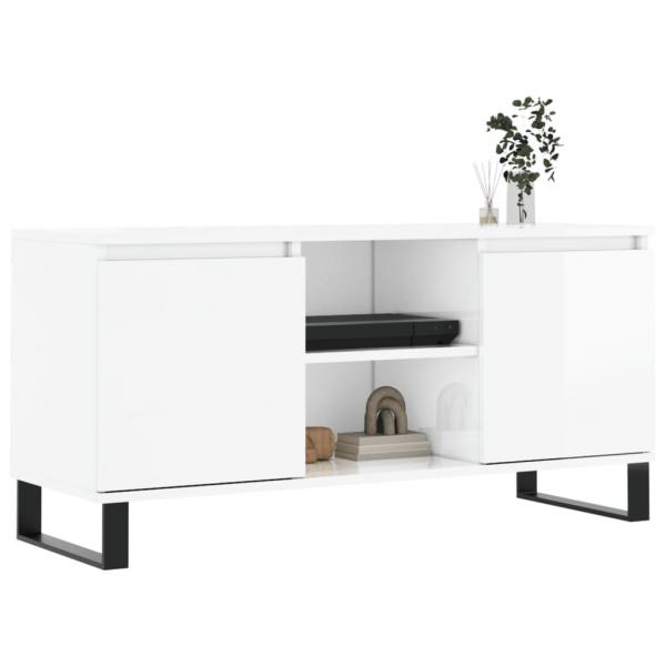 TV-Schrank Hochglanz-Weiß 104x35x50 cm Holzwerkstoff