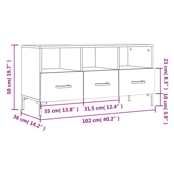 TV-Schrank Grau Sonoma 102x36x50 cm Holzwerkstoff