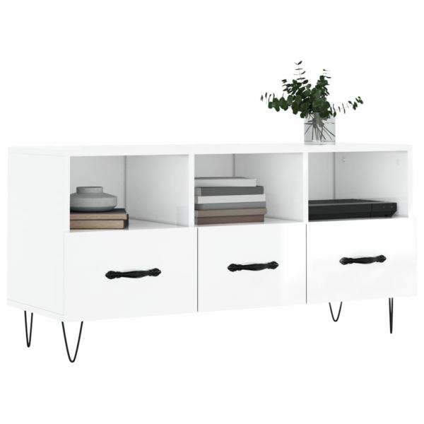 TV-Schrank Hochglanz-Weiß 102x36x50 cm Holzwerkstoff