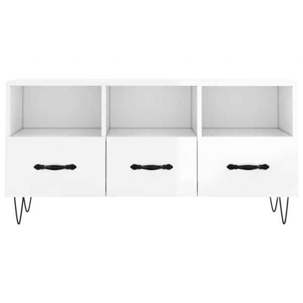 TV-Schrank Hochglanz-Weiß 102x36x50 cm Holzwerkstoff