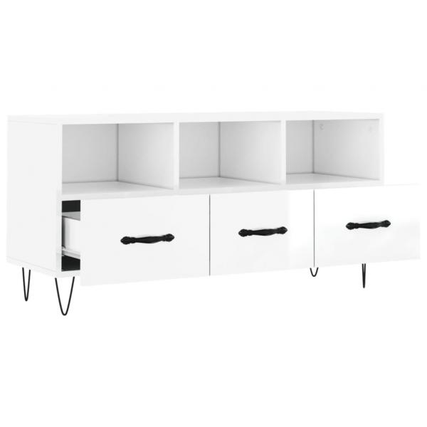 TV-Schrank Hochglanz-Weiß 102x36x50 cm Holzwerkstoff