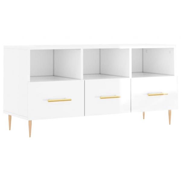 TV-Schrank Hochglanz-Weiß 102x36x50 cm Holzwerkstoff