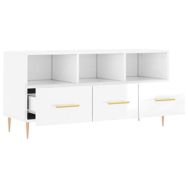 TV-Schrank Hochglanz-Weiß 102x36x50 cm Holzwerkstoff