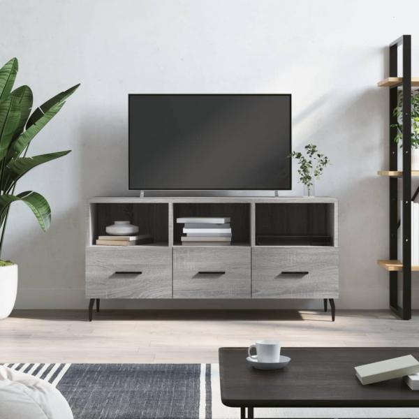 ARDEBO.de - TV-Schrank Grau Sonoma 102x36x50 cm Holzwerkstoff