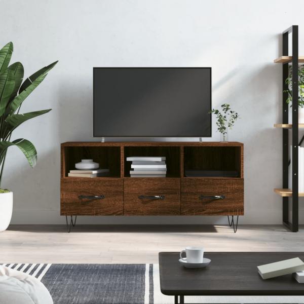 ARDEBO.de - TV-Schrank Braun Eichen-Optik 102x36x50 cm Holzwerkstoff