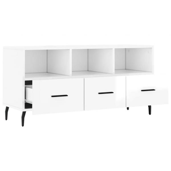 TV-Schrank Hochglanz-Weiß 102x36x50 cm Holzwerkstoff