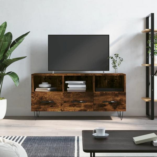 ARDEBO.de - TV-Schrank Räuchereiche 102x36x50 cm Holzwerkstoff