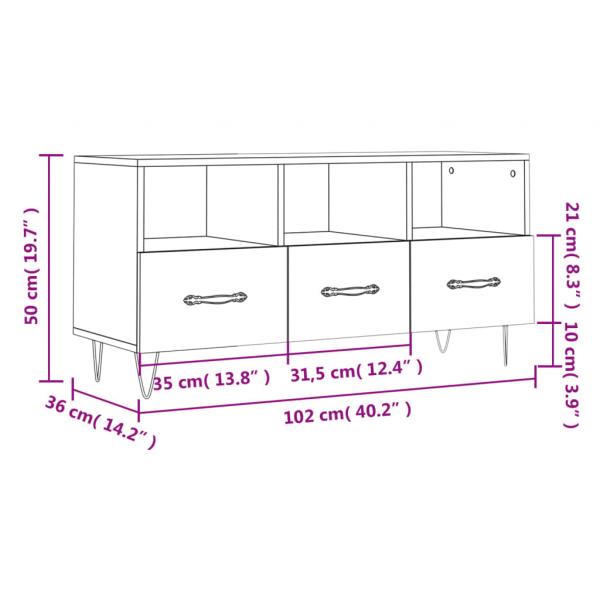 TV-Schrank Schwarz 102x36x50 cm Holzwerkstoff