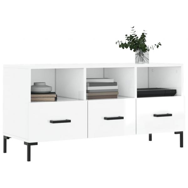 TV-Schrank Hochglanz-Weiß 102x36x50 cm Holzwerkstoff