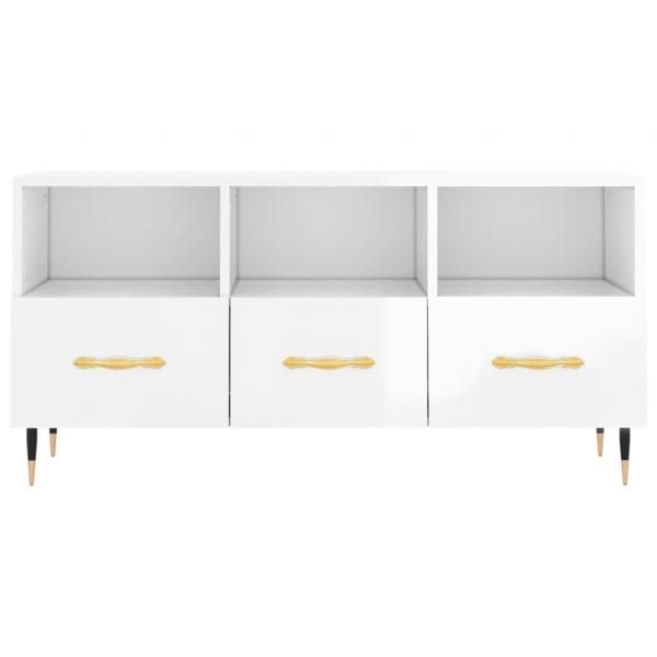 TV-Schrank Hochglanz-Weiß 102x36x50 cm Holzwerkstoff