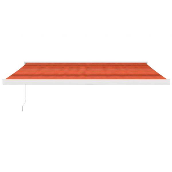 Markise Einziehbar Orange und Braun 4x3 m Stoff & Aluminium