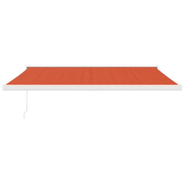 Markise Einziehbar Orange und Braun 4,5x3 m Stoff und Aluminium