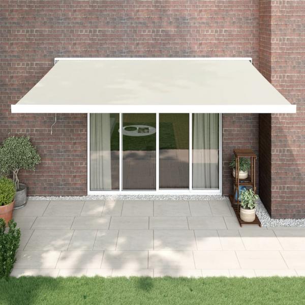 ARDEBO.de - Markise Einziehbar Creme 4x3 m Stoff und Aluminium