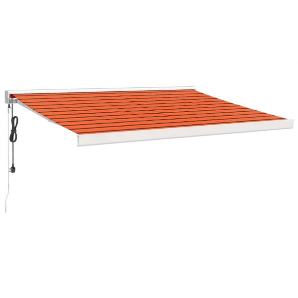 Markise Einziehbar Orange und Braun 3,5x2,5 m Stoff & Aluminium