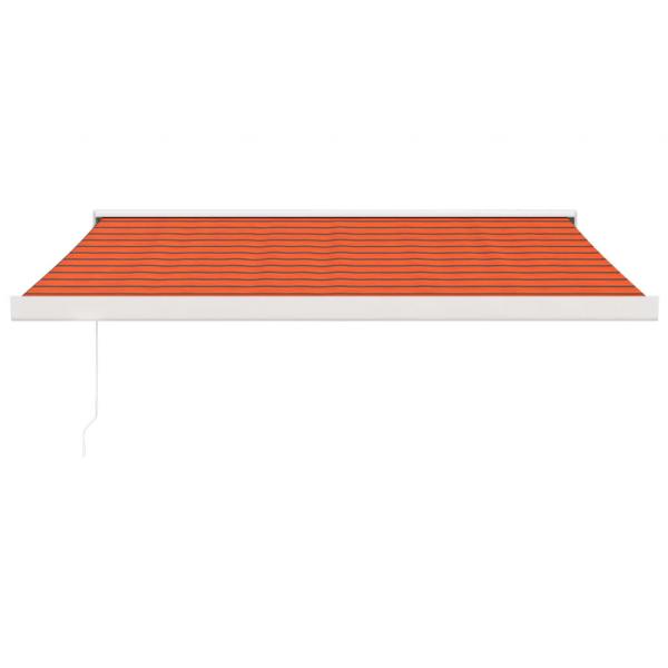 Markise Einziehbar Orange und Braun 3,5x2,5 m Stoff & Aluminium