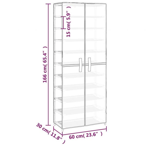 Schuhschrank Creme 60x30x166 cm Stoff