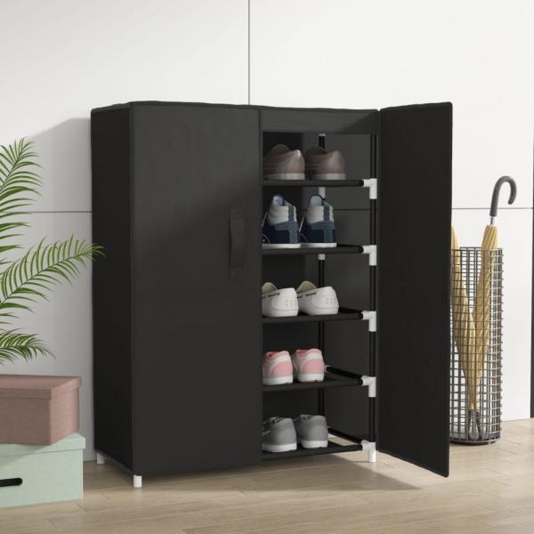 ARDEBO.de - Schuhschrank Schwarz 60x28x90 cm Stoff