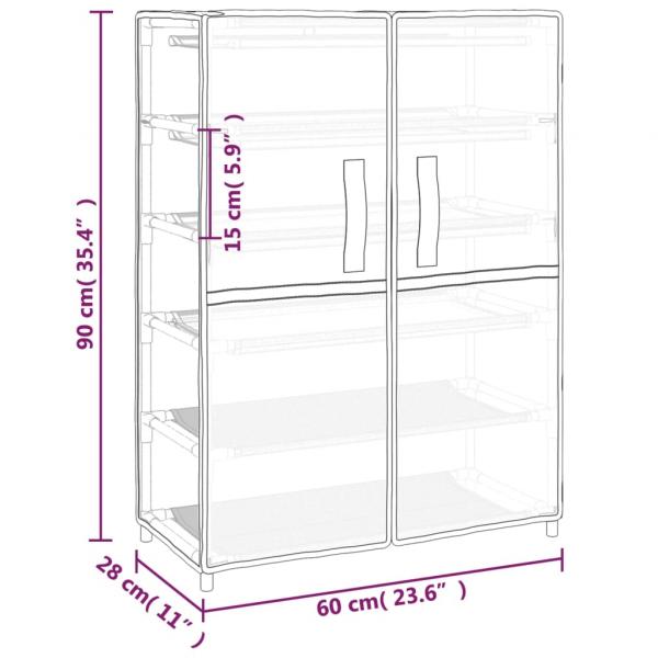 Schuhschrank Schwarz 60x28x90 cm Stoff