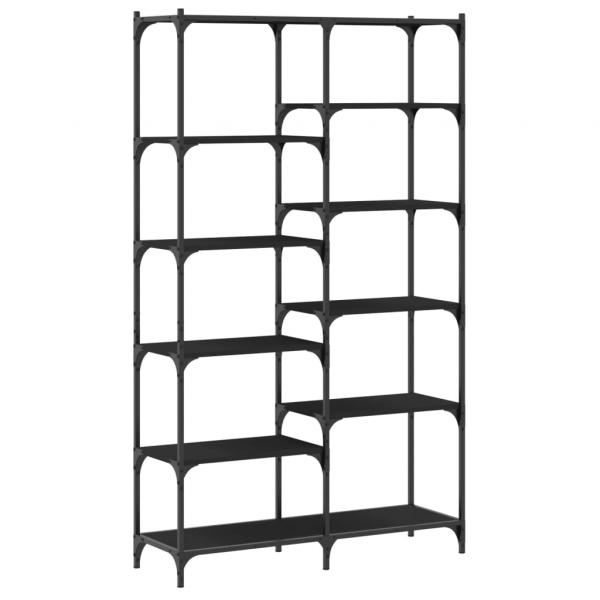 Bücherregal Schwarz 100x32x170 cm Holzwerkstoff und Eisen