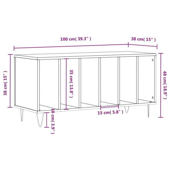 Plattenschrank Weiß 100x38x48 cm Holzwerkstoff