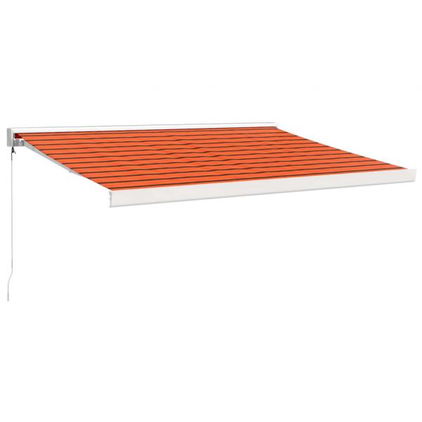 Markise Einziehbar Orange und Braun 3,5x2,5 m Stoff & Aluminium