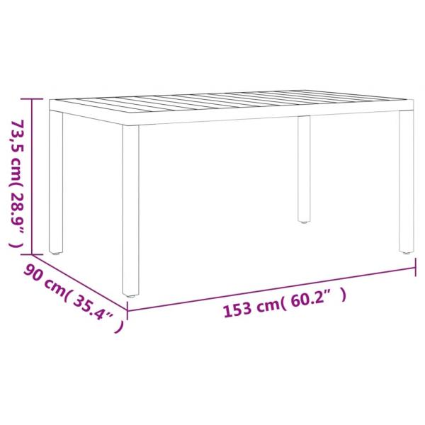 7-tlg. Garten-Essgruppe Schwarz Aluminium 