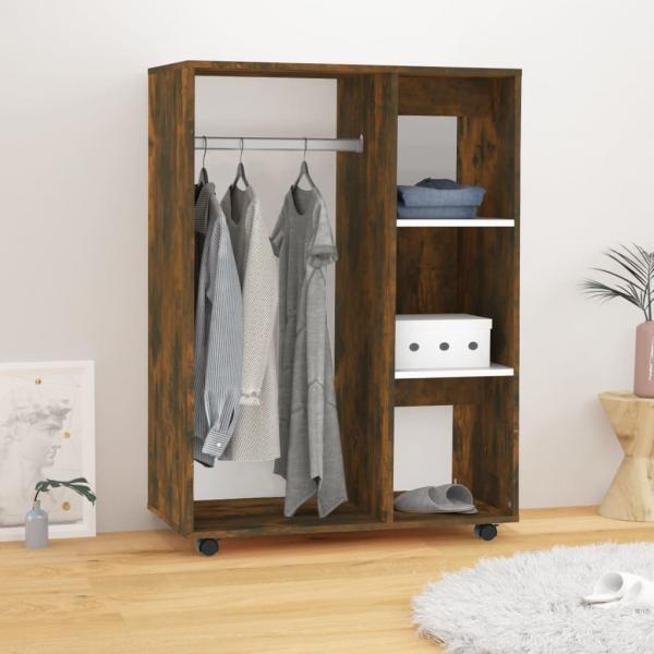 ARDEBO.de - Kleiderschrank Räuchereiche 80x40x110 cm Holzwerkstoff