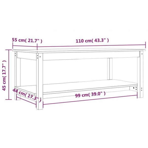 Couchtisch Grau 110x55x45 cm Massivholz Kiefer