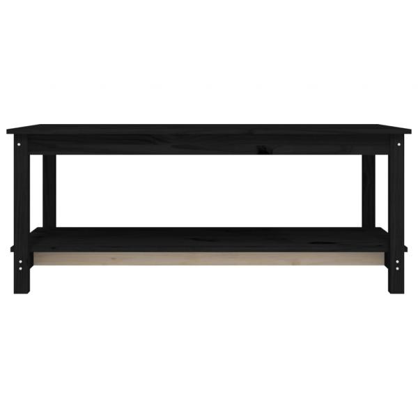 Couchtisch Schwarz 110x55x45 cm Massivholz Kiefer