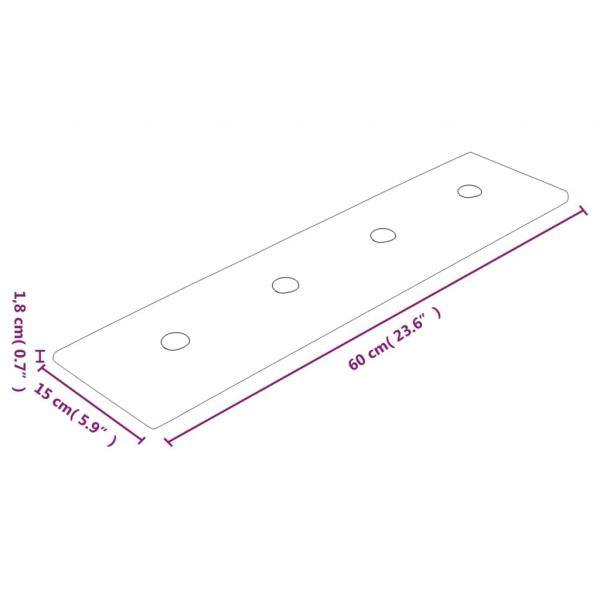 Wandpaneele 12 Stk. Schwarz 60x15 cm Kunstleder 1,08 m²