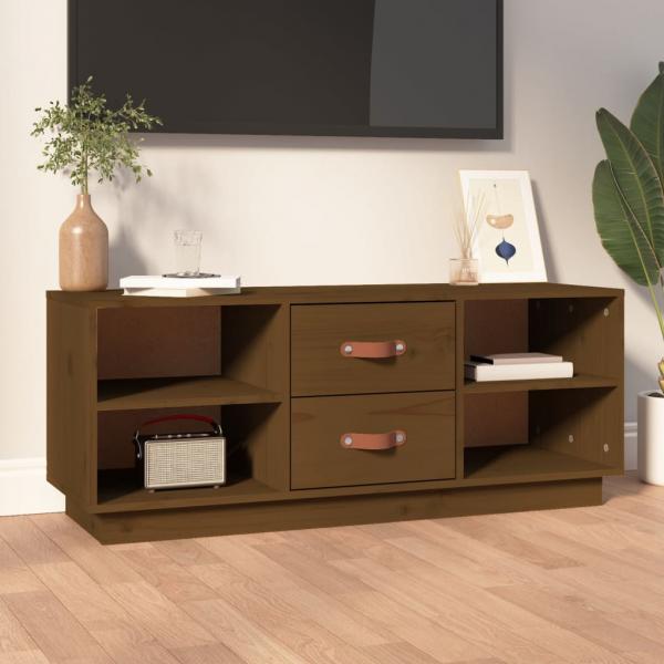 ARDEBO.de - TV-Schrank Honigbraun 100x34x40 cm Massivholz Kiefer