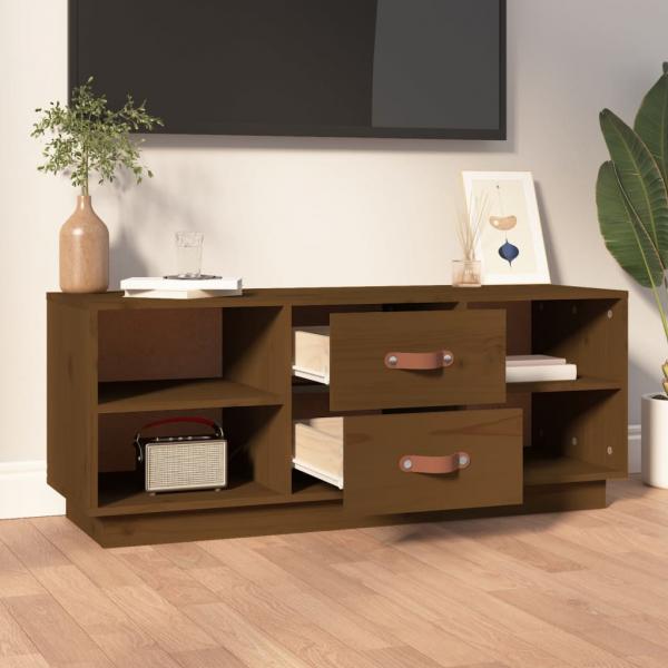 TV-Schrank Honigbraun 100x34x40 cm Massivholz Kiefer